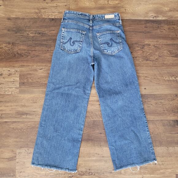 AG Adriano Goldschmied The Etta Women's Size 26 High Waisted Jeans Wide Leg Crop - Picture 2 of 16